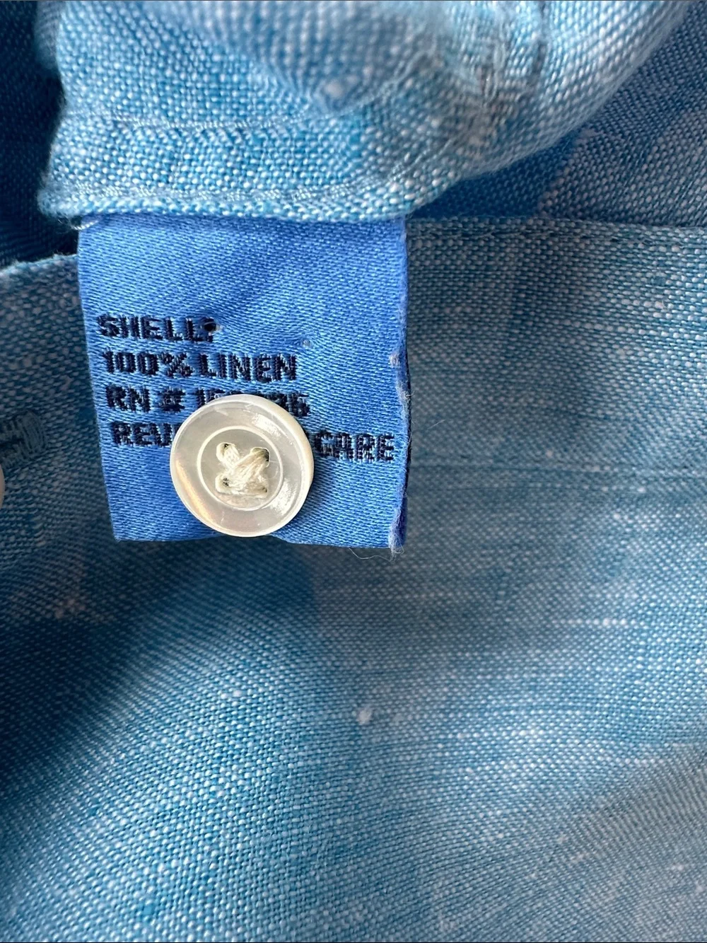 J.McLaughlin 100% Linen Button Front Shirt Aqua Blue-Size Medium